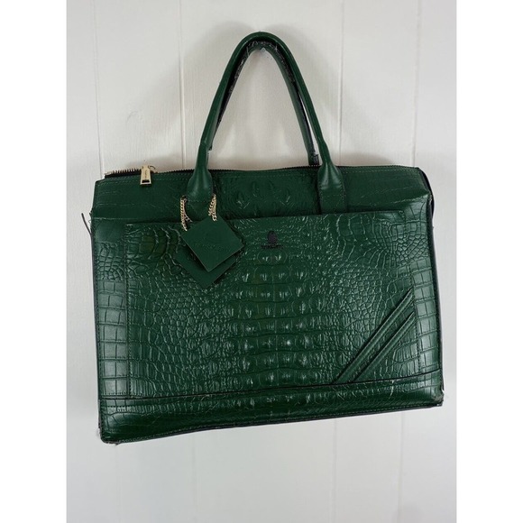 Crocodile Handbags - Tote&Carry EMERALD GREEN APOLLO 2 CROCODILE SKIN Computer Bag